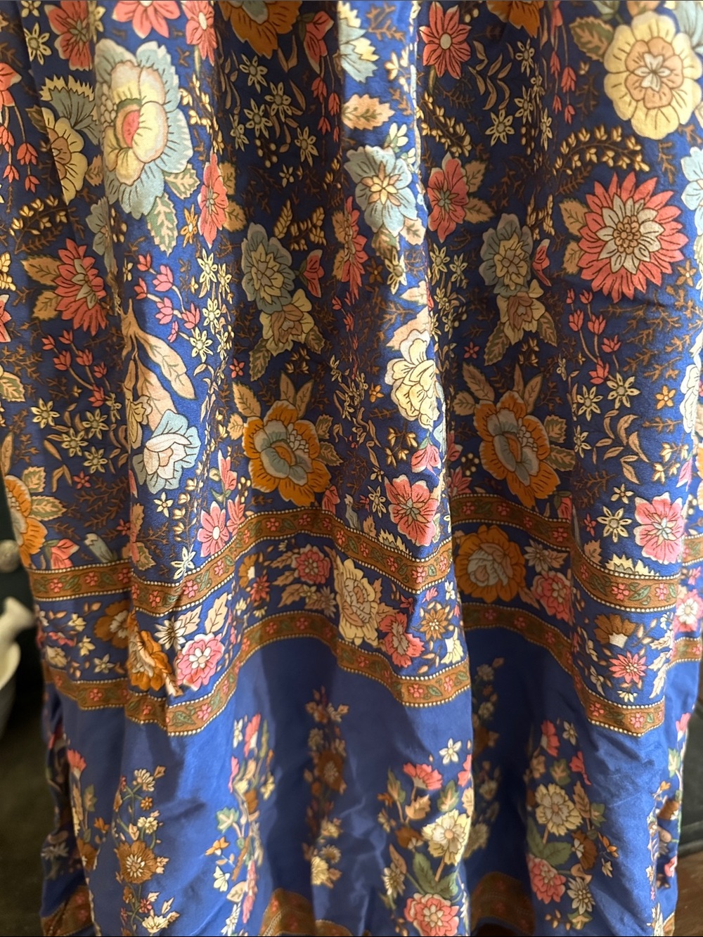 Natural Life Tricia Blue Garden Dress Floral Flower Colonial Blockprint M - Picture 4 of 11